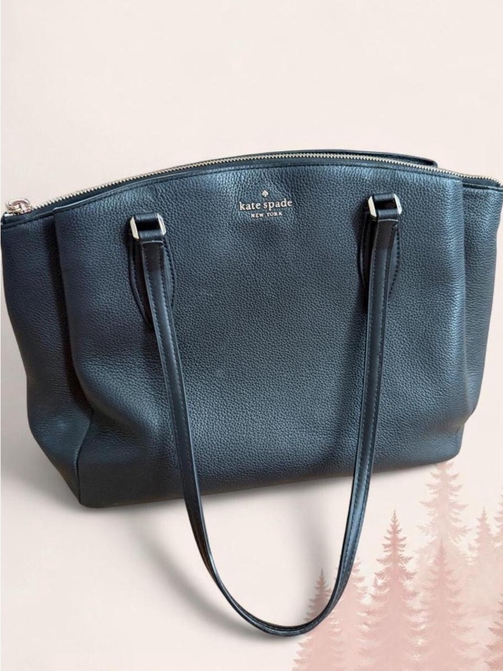 Kate Spade New York Monet Large Triple Compartment Pebbled Leather Tote